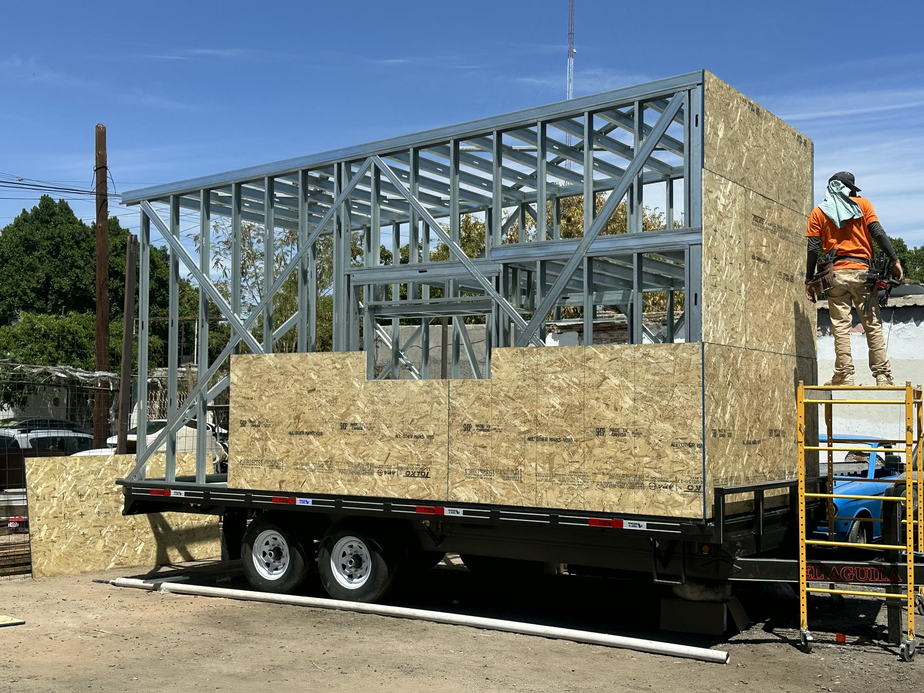 Rise20 steel structure receiving exterior structural sheathing
